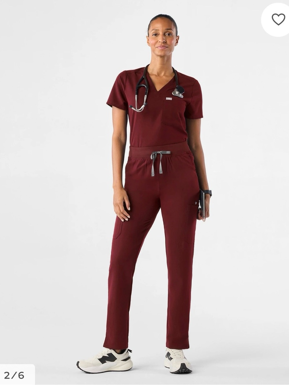 Figs Burgundy matching set size M